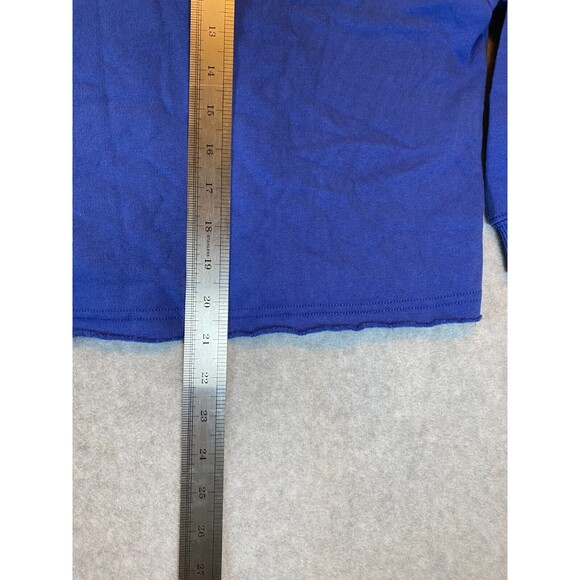 American Eagle Outfitters Cropped Boxy Hoodie Women Large Blue Fleece Drawstring - Picture 12 of 16